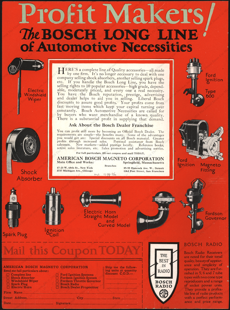 American Bosch Magneto Corporation, October 24, 1926, Profit Makers Flyer , Reverse