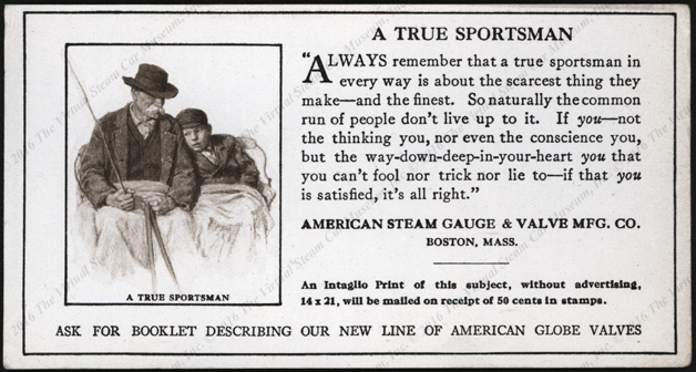 American Steam Gauge and Valve Manufactguring Company, ca: 1920 Blotter, A True Sportsman