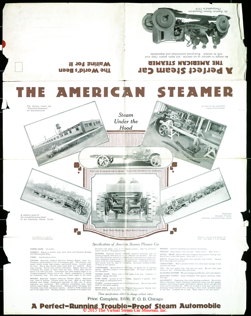 American Steam Truck Company, Automobile Division, ca: 1920 Advertising Brochure Front