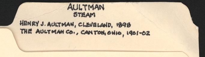John A. Conde's File Folder, Aultman Company, June 1, 1902, Cycle and Automobile Trade Journal, Henry J. Aultman, Canton, OH
