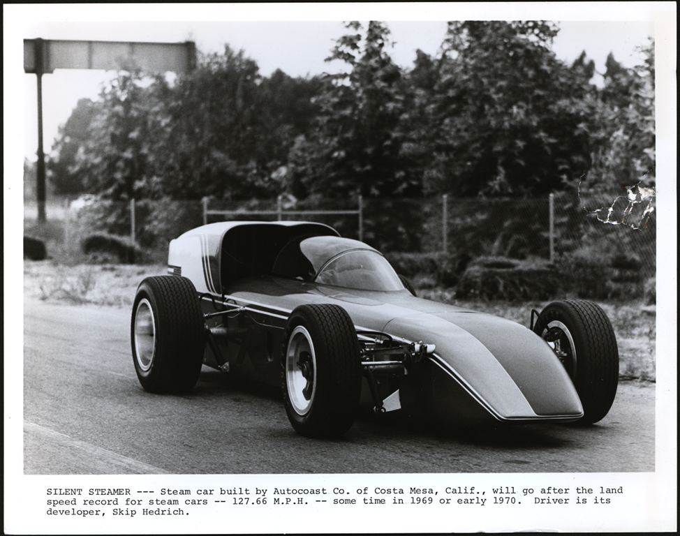 utocoast Company Steam Racing Car, ca: 1969, Skip Hendrick Developer and Driver, Front