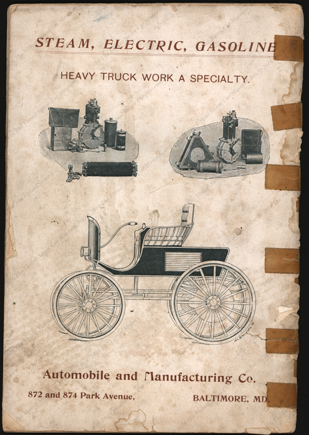 Automobile and Manufacturing Company, Baltimore, MD  December 1900 Advertisement