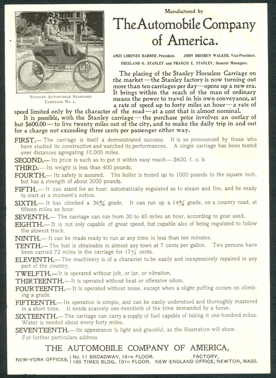Automobile Company of America 1899 ad trimmed