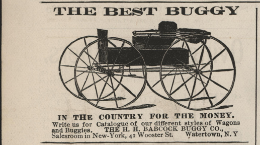 H. H. Babcock Buggy Company, Magazine Advertisement, July 1886
