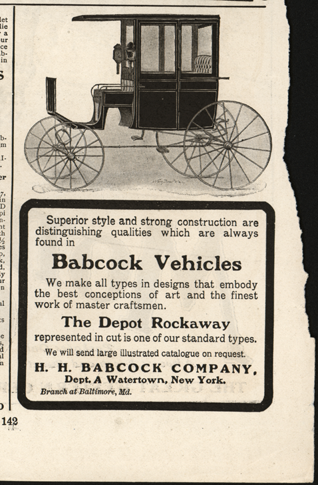 H. H.Babcock Company, Magazine Advertisement, 1903, Scribner's Magazine, p. 142