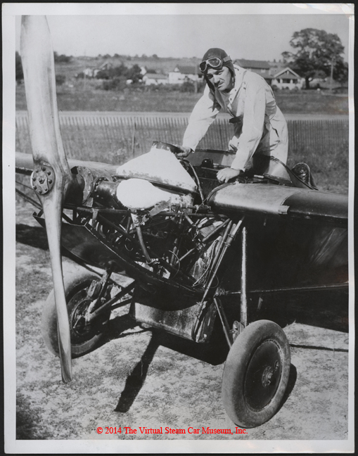 Erick Beckley and Harold Johnson Steam Airplane, October 6, 1933, Press Photograph, Front