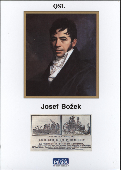 Josef Bozek 1817 Steam Car Postcard 2006 Radio Prague, Front