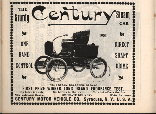 Century Motor Vehicle Company, 1902,  Cycle and Automobile Trade Journal, Clymer p. 44