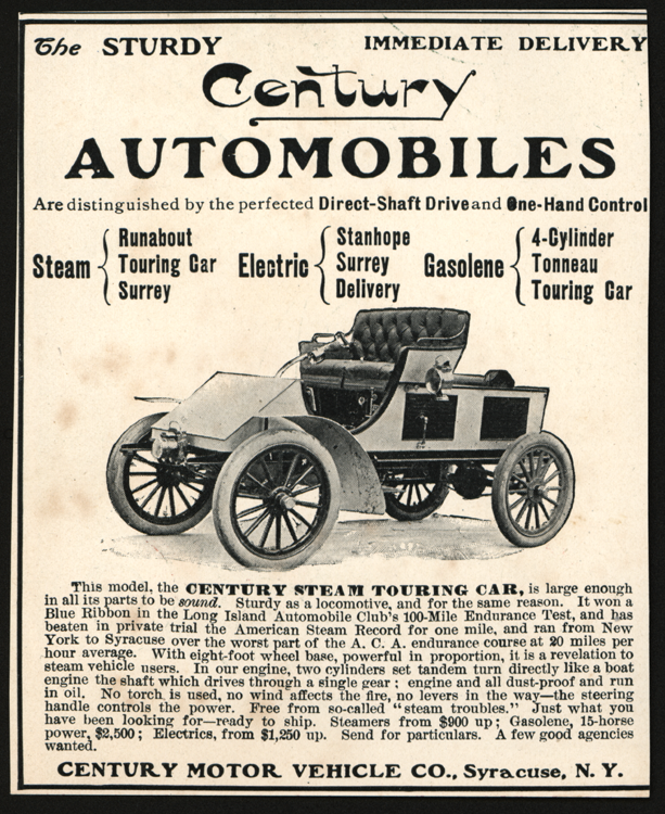 Century Motor Vehicle Company, ca: 1904, Magazine Advertisement