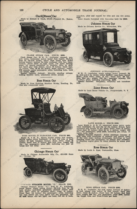 Chicago Aotomobile Manufacturing Company, 1906  Cycle and Automobile Trade Journal, steam car section, 1906