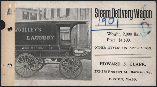 Clark, Edward S., Steam Car Brochure, 1901, Various Models, John A. Conde Collection