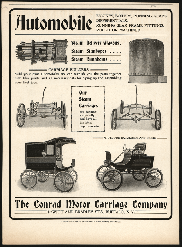 The Conrad Motor Carriage Company, 1901, Carriage Monthly Magazine