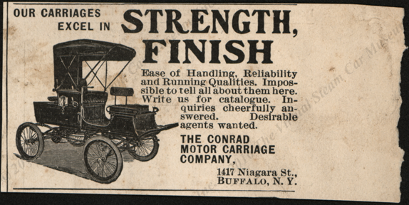 Contad Motor Carriage Company, 1902 unknown magazine advertisement