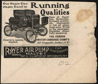 Contad Motor Carriage Company, 1902 unknown magazine advertisement