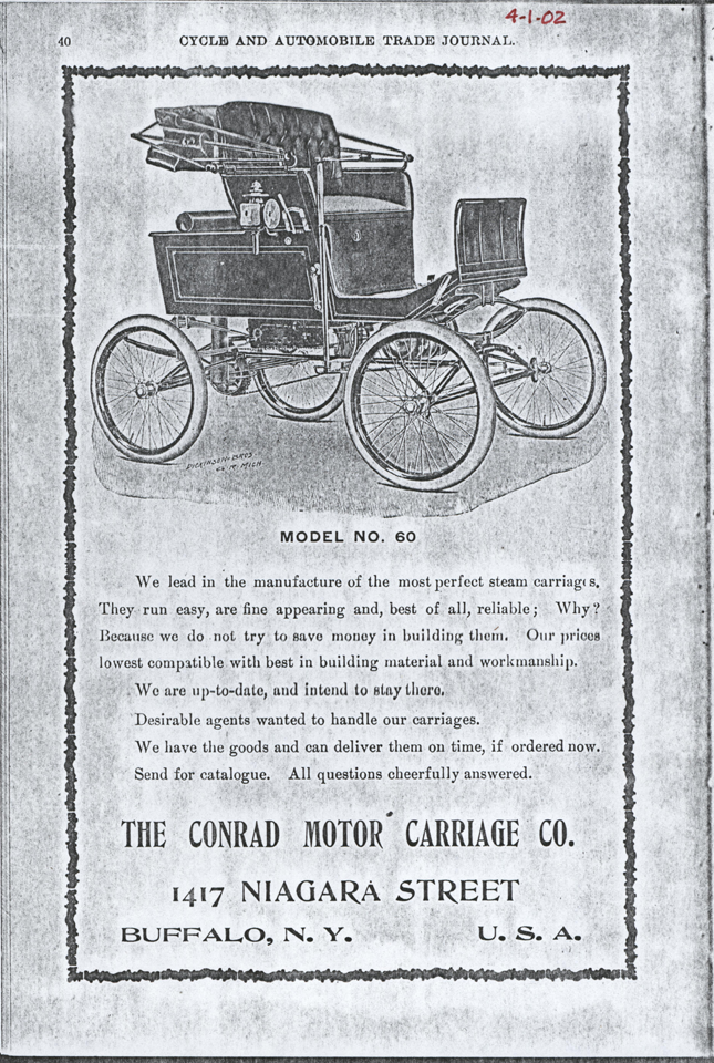 Contad Motor Carriage Company, April 2, 1902, Cucle and Automobile Trade Journal, page 40