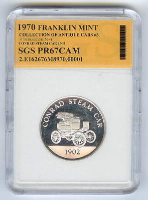 Franklin Mint, Conrad Motor Carriage Company, 1902 Silver Coin, Obverse