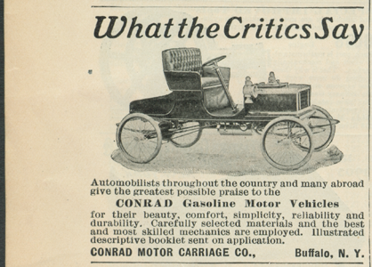 Conrad Motor Carriage Company, May 23, 1903 Scientific American Advertisement