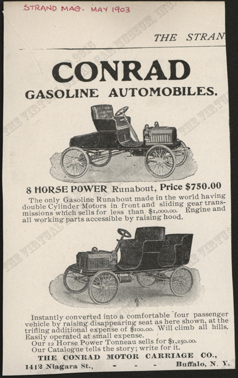 Contad Motor Carriage Company, 1902 unknown magazine advertisement