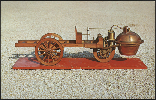 Cugnot Steam Wagon, 1770 Henry Austin Clark Museum Postcard Front