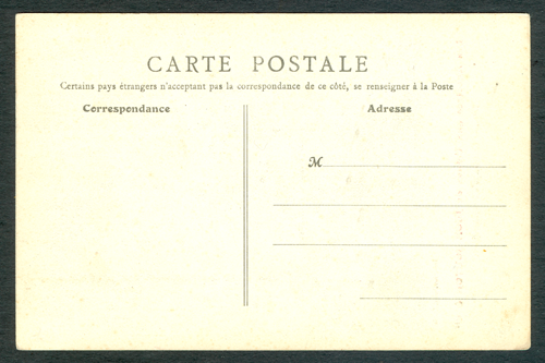 DeDion Bouton Post Card Reverse