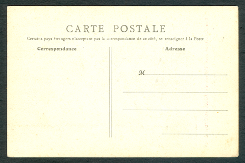 DeDion Bouton Post Card Reverse