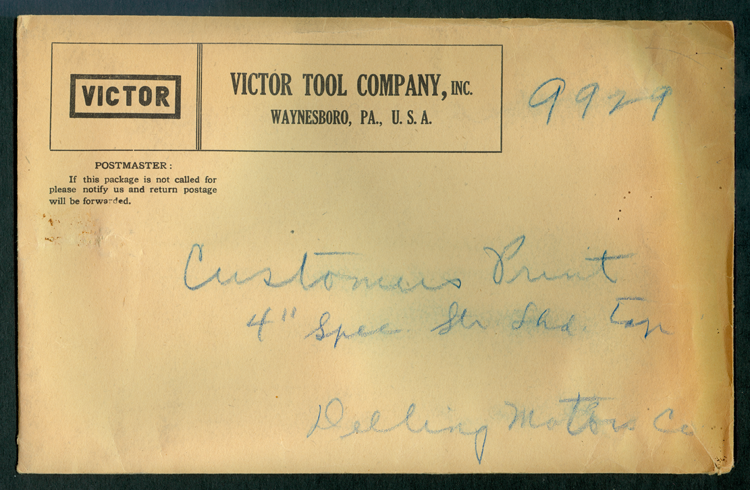 Delling  Motors Company, Drawing Envelope