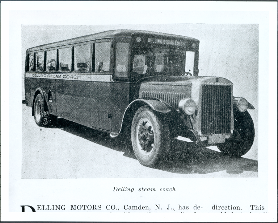 Delling Motors Company Bus, ca: 1929? Delling Steam Coach