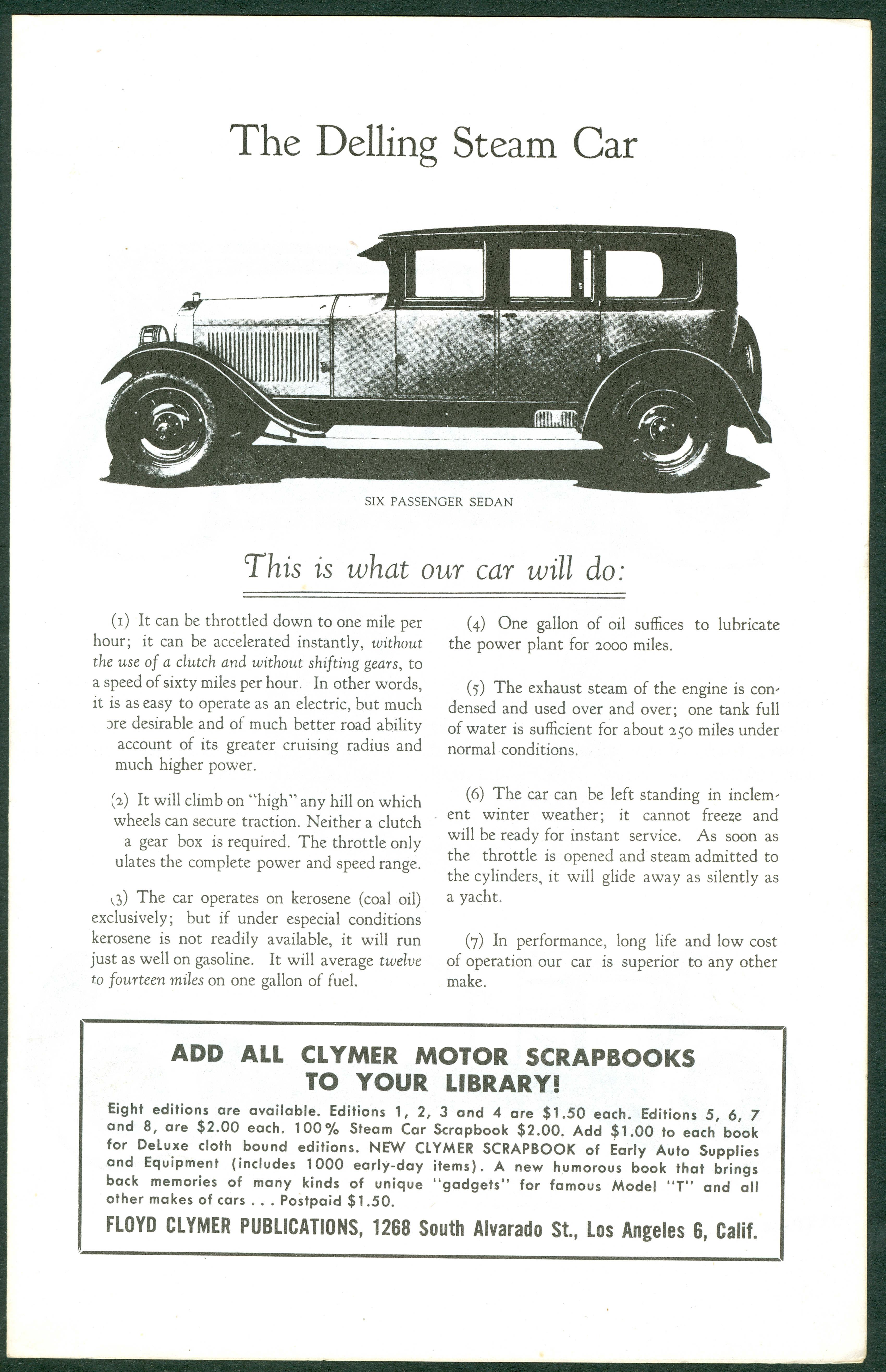 Delling Motors Company booklet assembled by Floyd Clymer p. 1