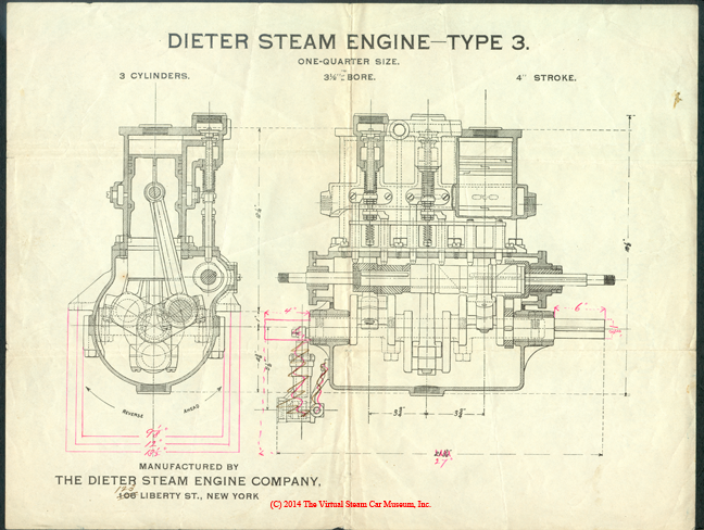 Dieter Steam Engine Company Drawing