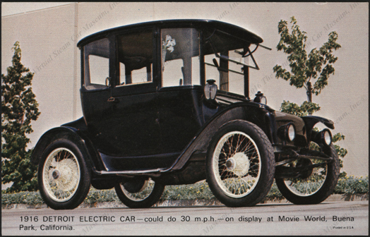 Detroit Electric Car, Postcard, Front