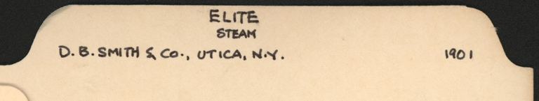Elite Steam Carriage, D. B. Smith & Company, John A. Conde's File Folder, Conde Collection.