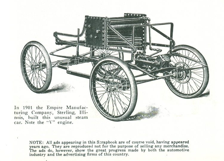 Empire Manufacturing Steam Car, copied from Floyd Clymer