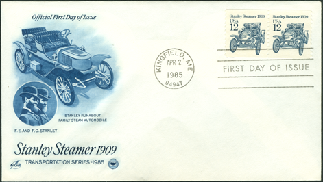 FDC 1985 Stanley Steam Car Stamp