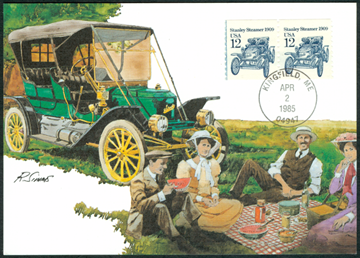 12centstanleysteamcar First Day Cover Postcard