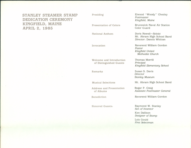 USPS Official Program