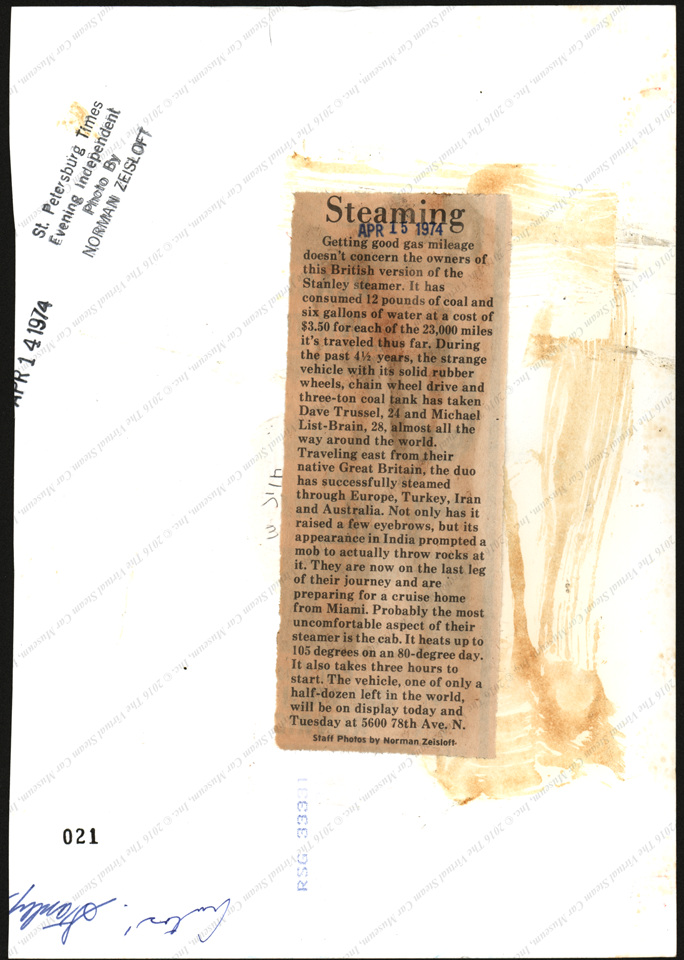 Foden Steam Wagon in St. Petersburg Times, 1974