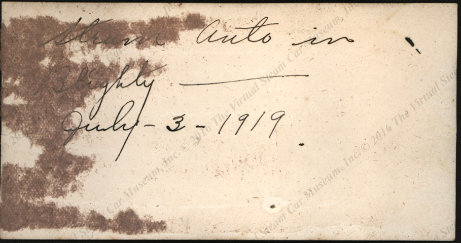 Foden Steam Wagon, July 3, 1919, Snapshot, Blighty, England, Reverse