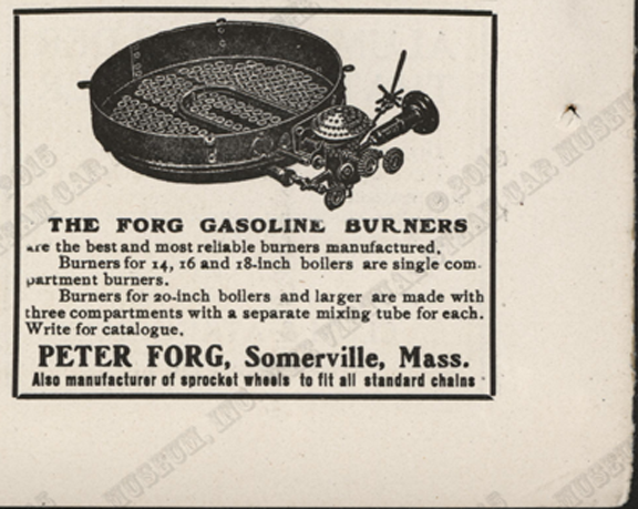Peter Forg Manufacturing Company, November 1907, Cycle and Automobile Trade Journal, p. 392