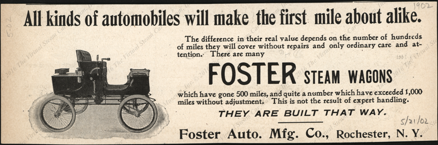 Foster Automobile Company Magazine Advertisement, May 21, 1902