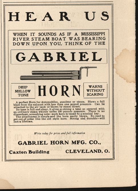 Gabriel Horn Manufacturing Company Magazine Advertisement