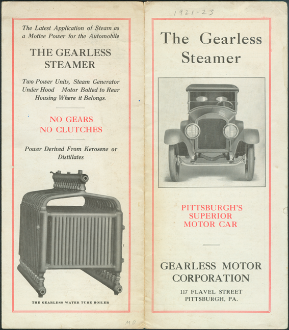 Gearless Motor Corporation Trade Catalogue, ca: 1922.