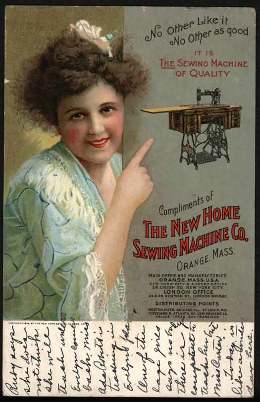 New Home Sewing Machine Company, Postcard Front