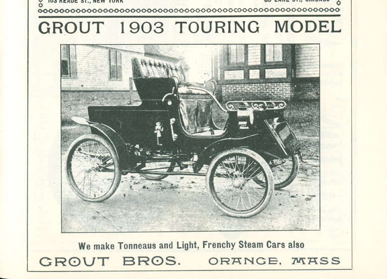 Grout Bros 1903 Touring Model Steam Car, Clymer p. 51.