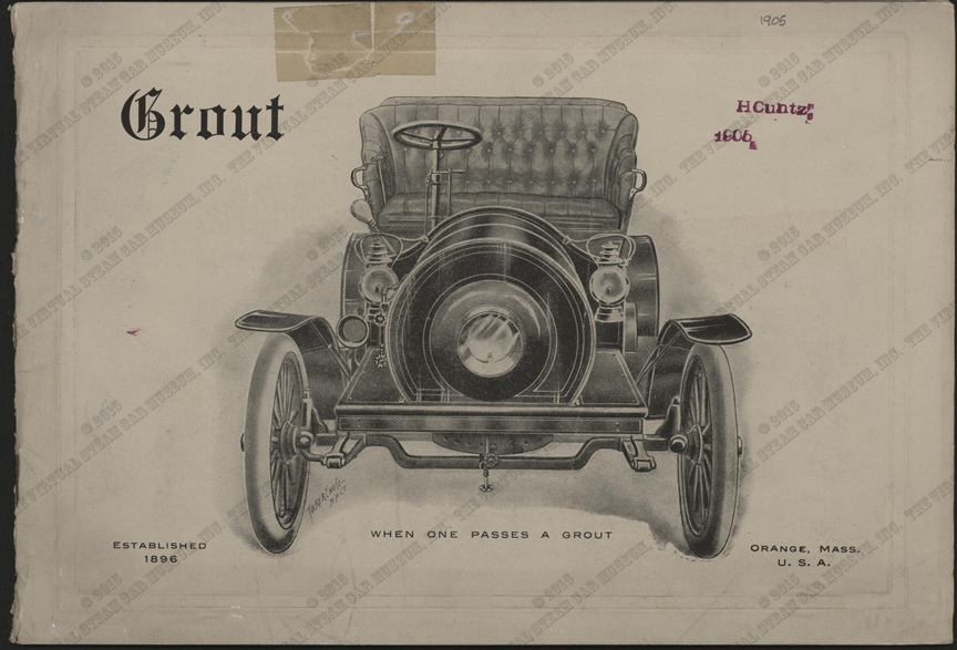 Grout Brothers Automobile Company, 1905 Trade Catalolgue, John A. Conde Collection