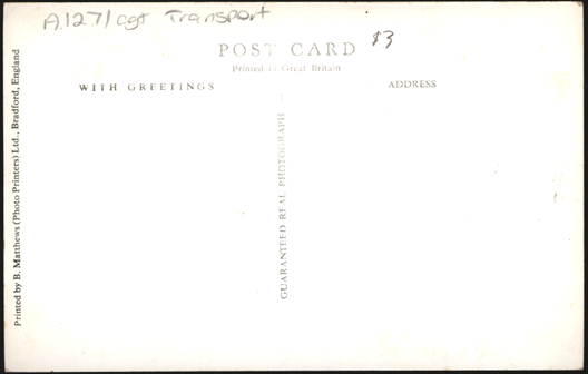Goldsworthy Gurney Steam Carriage, Science Museum Post Card,  Reverse