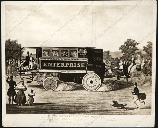 Hancock's Enterprise Steam Omnibus, ca: 1833, Brown Brothers Photograph, Front