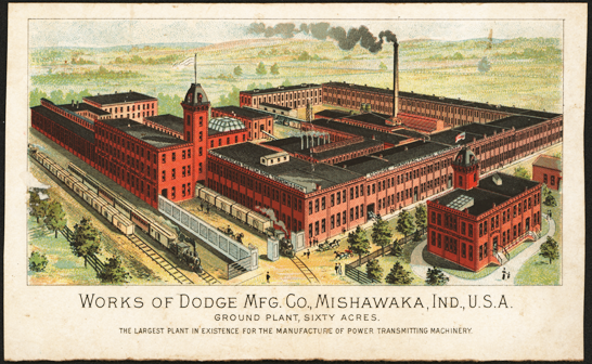 Dodge Manufacturing Company, Mishawaka, IN Trade Card, Front
