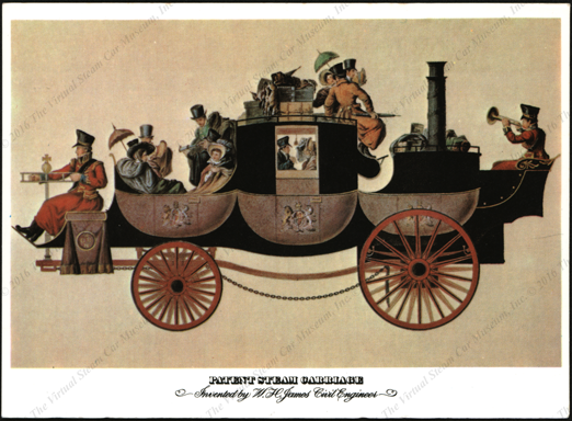 William Henry James Steam Carriage, 1824 - 1829, Modern Postcard, Front
