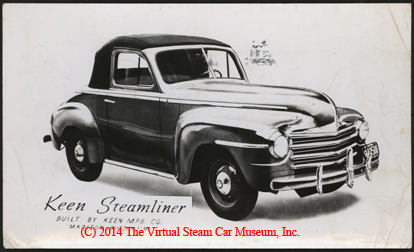 Keen Manufacturing Company, Madison, WI, ca. 1955, Keen Steamliner Card Front