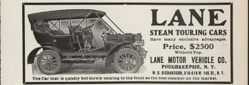 Lane Motor Vehicle Company Magazine Advertisement, January 1907, Cycle and Autombile Trade Journal, p. 433, Conde Collection